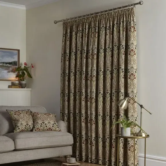 Pencil Pleat Curtains with Lining - Multicolor