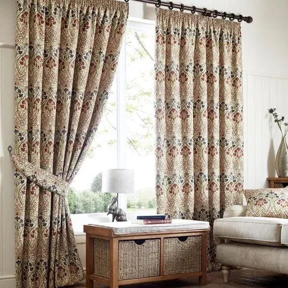 Pencil Pleat Curtains with Lining - Multicolor