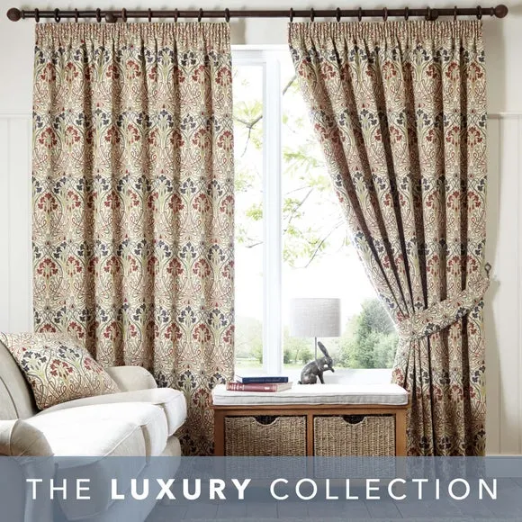 Pencil Pleat Curtains with Lining - Multicolor