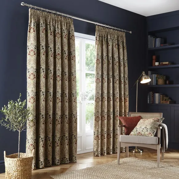 Pencil Pleat Curtains with Lining - Multicolor