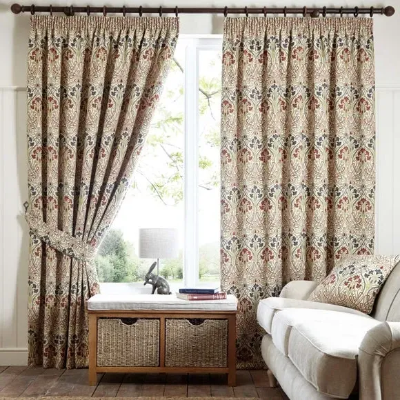 Pencil Pleat Curtains with Lining - Multicolor