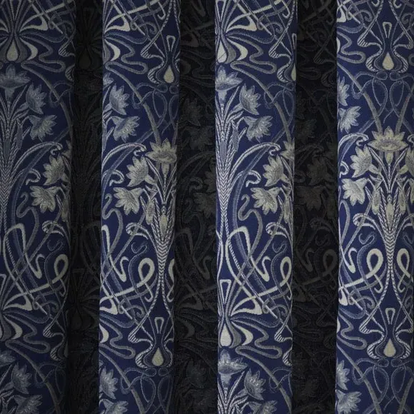 Pencil Pleat Curtains with Lining - Navy