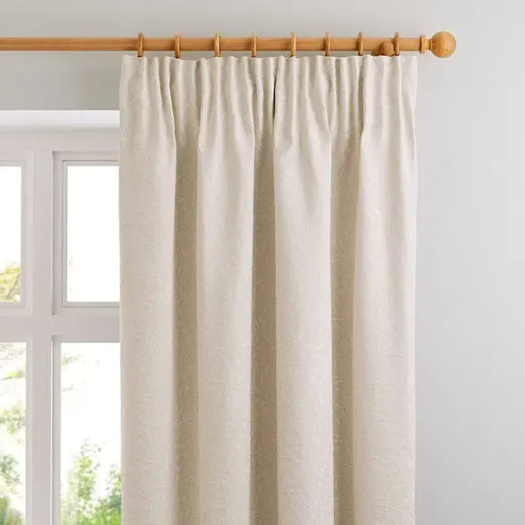 Pencil Pleat Curtains with Lining - Pearl image