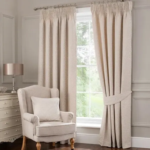 Pencil Pleat Curtains with Lining - Pearl