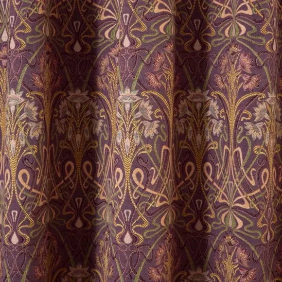 Pencil Pleat Curtains with Lining - Purple