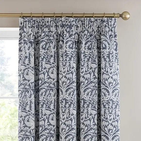 Pencil Pleat Curtains with Thermal Coating - Denim image