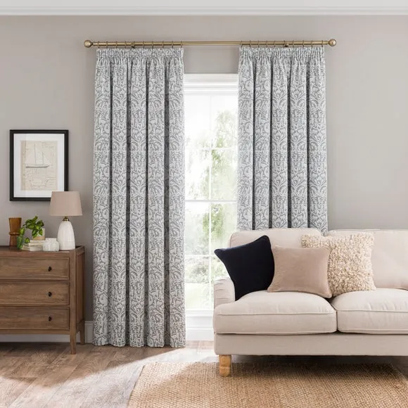 Pencil Pleat Curtains with Thermal Coating - Grey