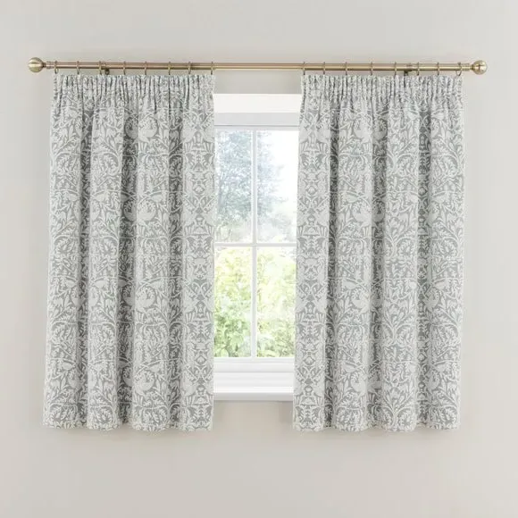 Pencil Pleat Curtains with Thermal Coating - Grey