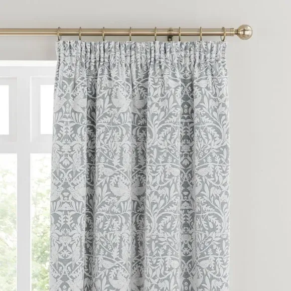 Pencil Pleat Curtains with Thermal Coating - Grey