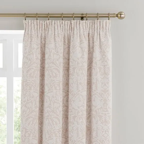 Pencil Pleat Curtains with Thermal Coating - Natural