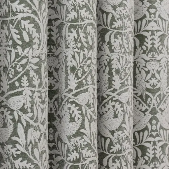 Pencil Pleat Curtains with Thermal Coating - Olive