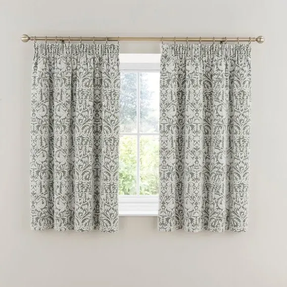 Pencil Pleat Curtains with Thermal Coating - Olive