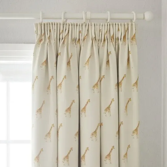 Pencil Pleat Curtains with Thermal Lining - Natural