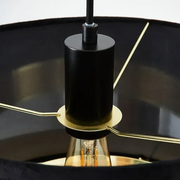 Pendant Ceiling Light Cable - Black, Metal
