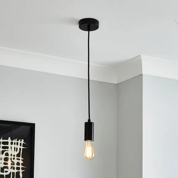 Pendant Ceiling Light Cable - Black, Metal image