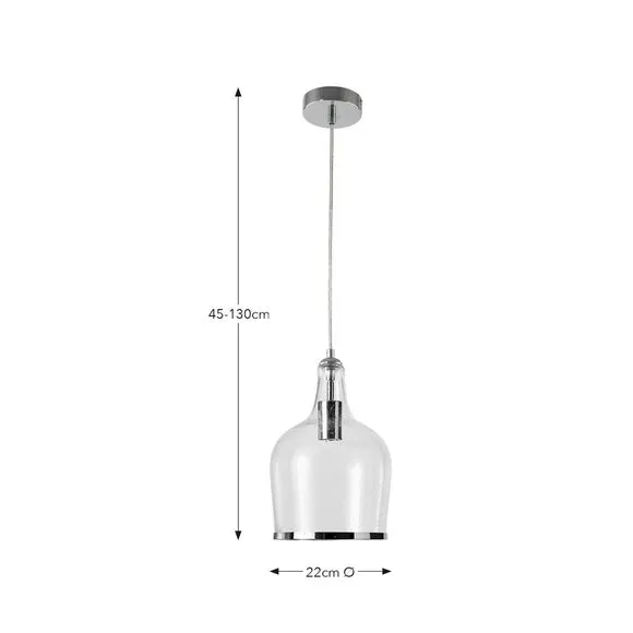 Pendant Ceiling Light - Silver, Glass