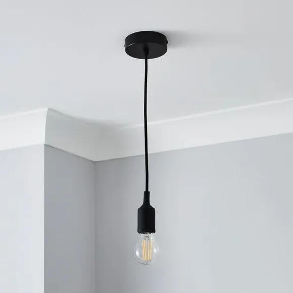 Pendant Ceiling Light with Flex Cable - Black