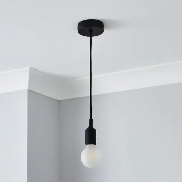 Pendant Ceiling Light with Flex Cable - Black