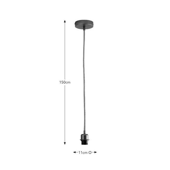 Pendant Light Cable - Silver, Jute