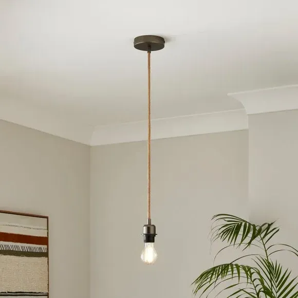Pendant Light Cable - Silver, Jute image