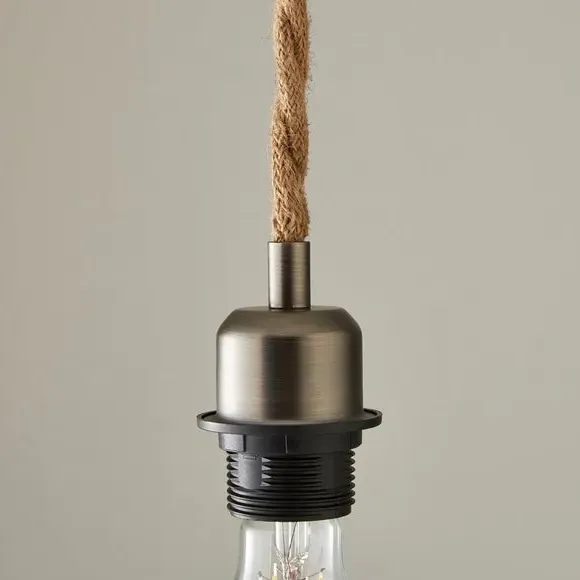Pendant Light Cable with Twisted Flex - Silver, Jute