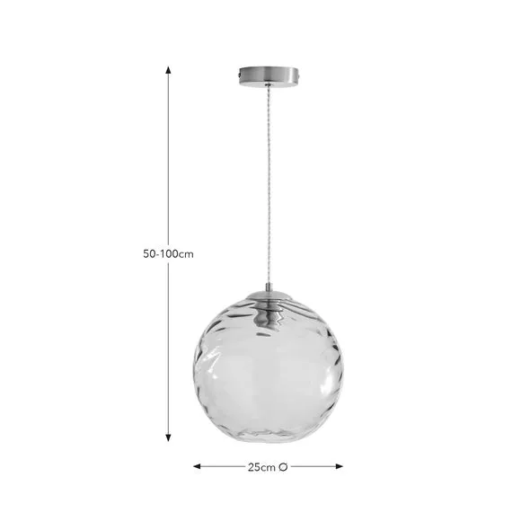 Pendant Light with Dimmer - Aqua, Glass