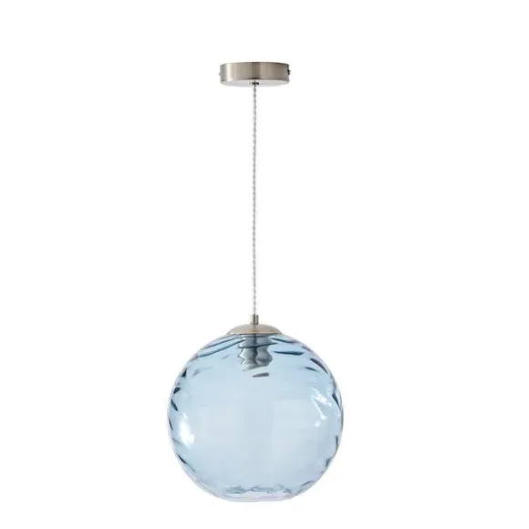 Pendant Light with Dimmer - Aqua, Glass