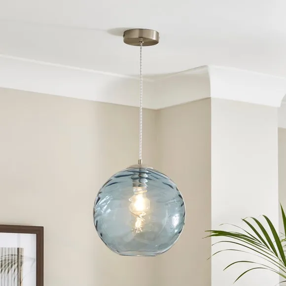 Pendant Light with Dimmer - Aqua, Glass image