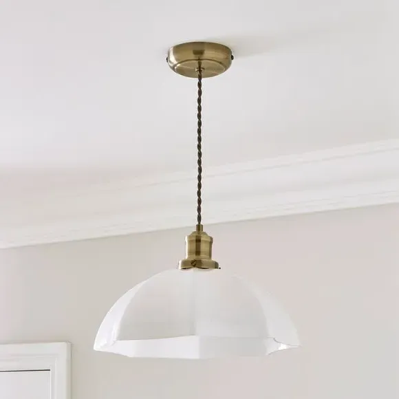 Pendant Light with Dimmer - Brass, Glass