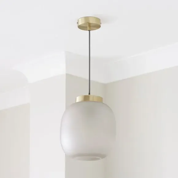 Pendant Light with Dimmer - Gold, Recycled Glass