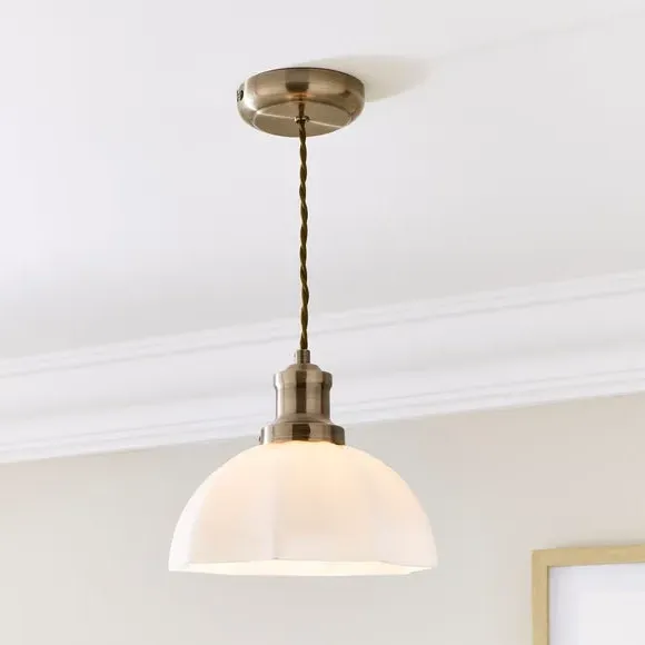 Pendant Light with Dimmer - White, Glass image