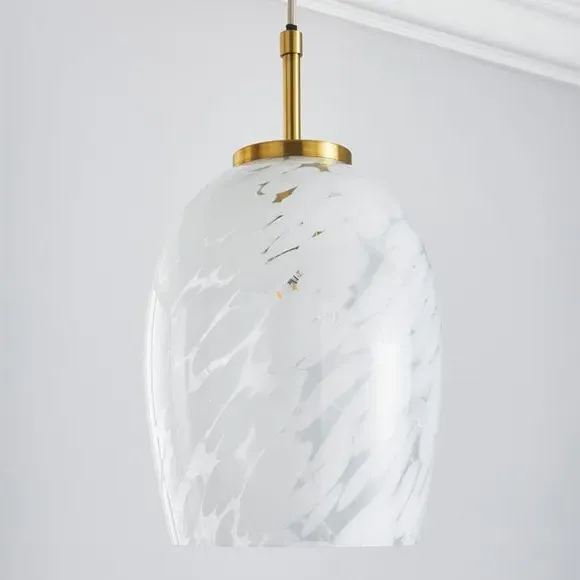 Pendant Light with Gold Plate - Tortoiseshell Glass