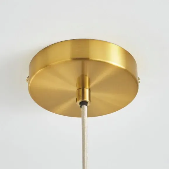 Pendant Light with Gold Plate - Tortoiseshell Glass