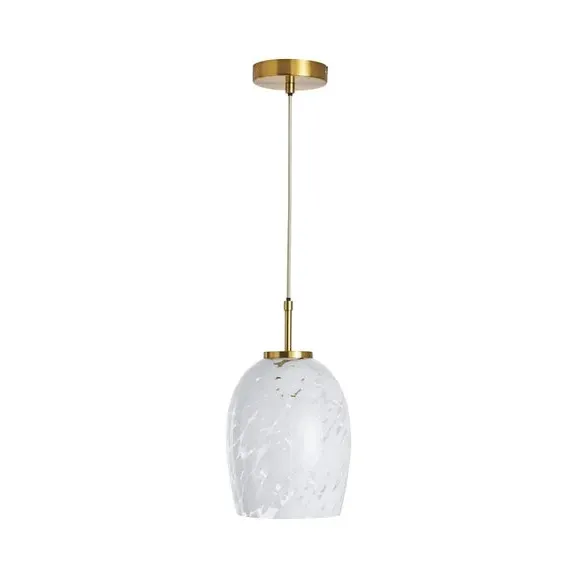 Pendant Light with Gold Plate - Tortoiseshell Glass