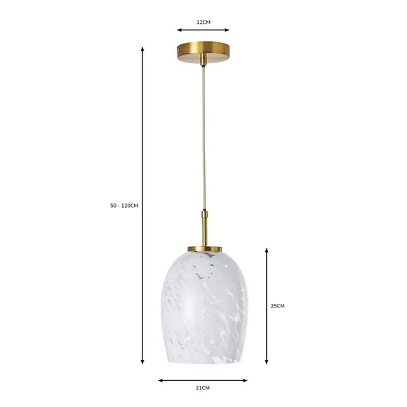 Pendant Light with Gold Plate - Tortoiseshell Glass