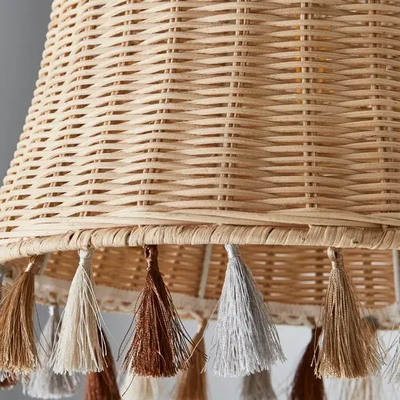 Pendant Shade with Tassels - Natural, Rattan