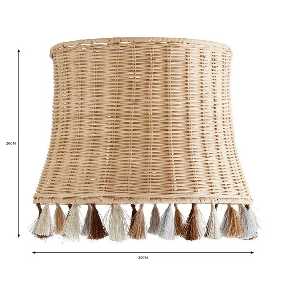 Pendant Shade with Tassels - Natural, Rattan