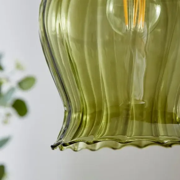 Peony Easy Fit Pendant Shade - Green, Glass