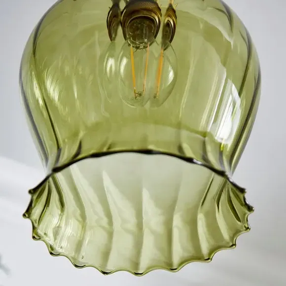 Peony Easy Fit Pendant Shade - Green, Glass