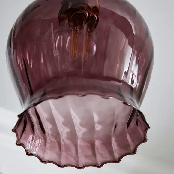 Peony Easy Fit Pendant Shade - Purple, Glass