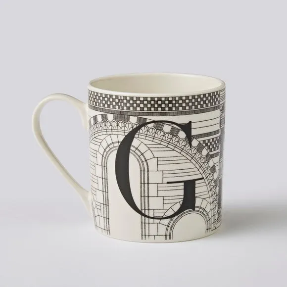 Personalised Monogram Mug - Black/White, China