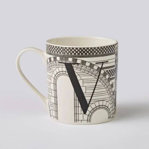 Personalised Monogram Mug - Black/White, China