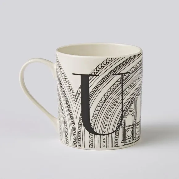 Personalised Monogram Mug - Black/White, China