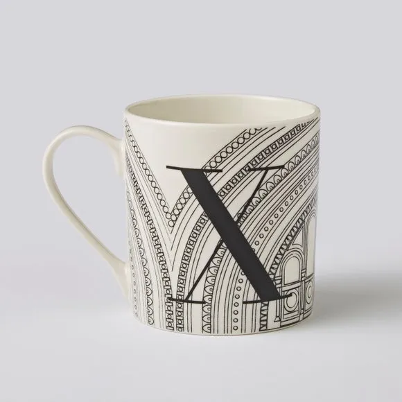 Personalised Monogram Mug - Black/White, China