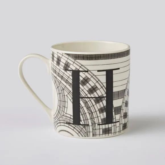 Personalised Monogram Mug - Black/White, China