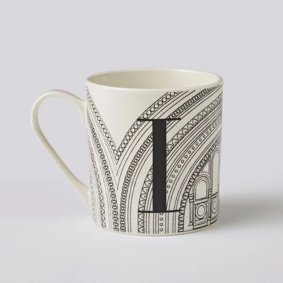 Personalised Monogram Mug - Black/White, China