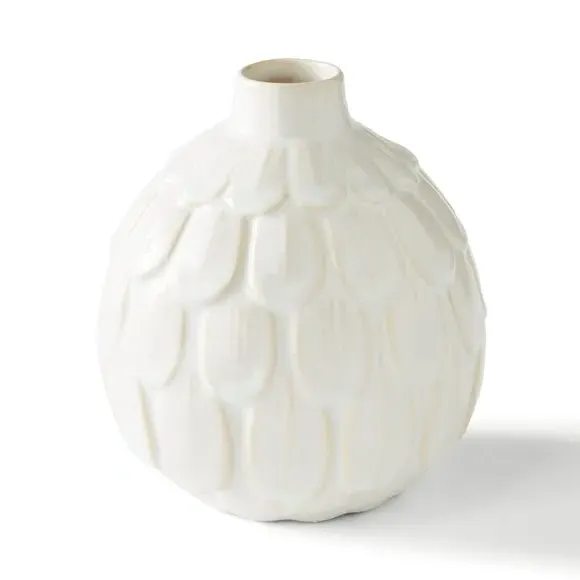 Petal Design Vase - Cream, Ceramic