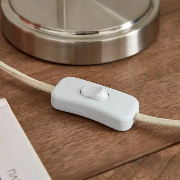 Petal-Shaped Table Lamp - Silver, Metal