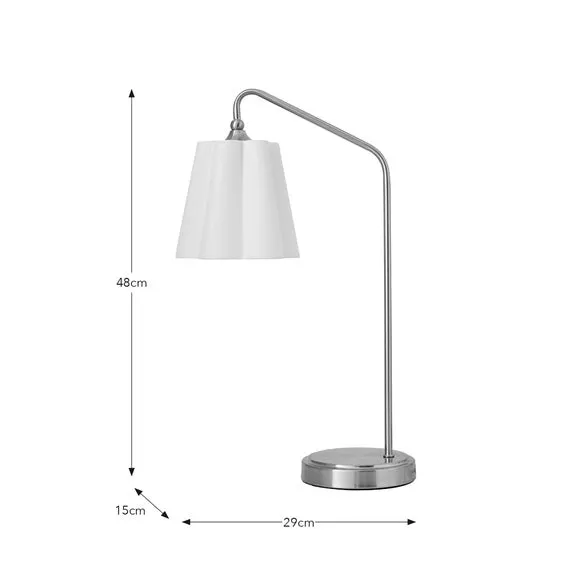 Petal-Shaped Table Lamp - Silver, Metal