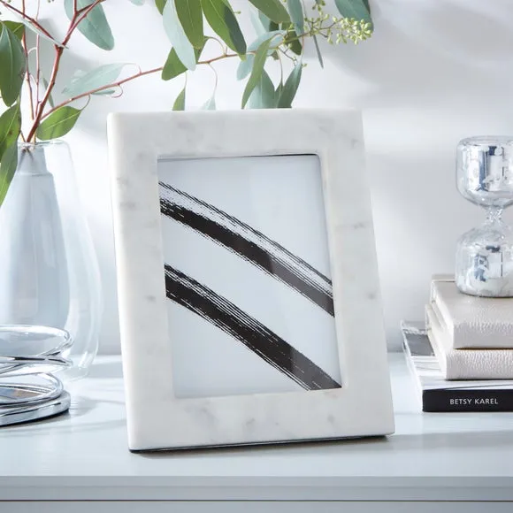 Photo Frame - White, Marble